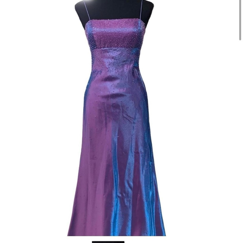 Vintage Iridescent Purple beaded Prom dress